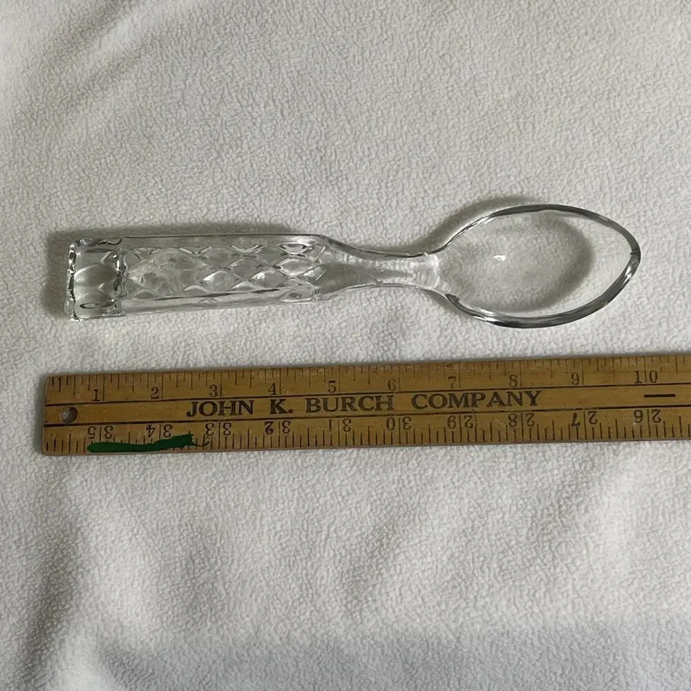 Vintage Anchor Hocking WEXFORD GLASS Fork and Spoon Salad Serving Set 9.75